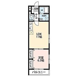 FIELD1 1階1LDKの間取り