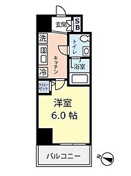 グランヴァンプレミアム川口 10階1Kの間取り