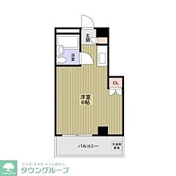 ニューハトリコーポＩＩＩ 2階ワンルームの間取り