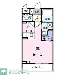 喜鈴 3階1Kの間取り