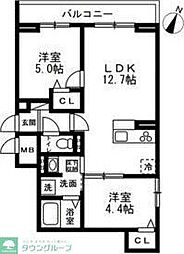 仮称)川口市戸塚2丁目　新築PJ 201 2階2LDKの間取り
