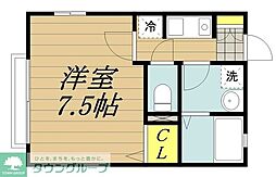 ウエストアリーナ 1階1Kの間取り