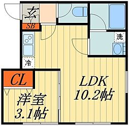 グランニール西川口 1LDKの間取図画像
