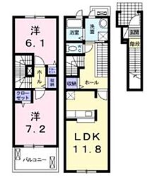 ベル・フルール 2LDKの間取図画像