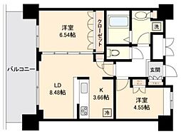 リボンシティコミュニティー 2LDKの間取図画像