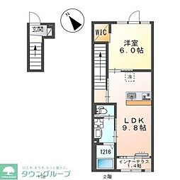 グリーンヒル 1LDKの間取図画像
