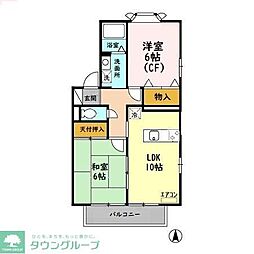 ヴィルヌーブ 2LDKの間取図画像