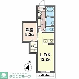 アルフラット西青木 1LDKの間取図画像