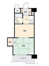 第16ユーセードムス 2Kの間取図画像
