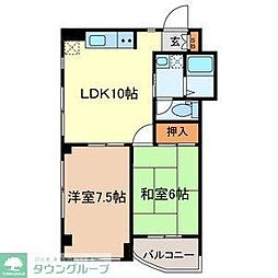 ブルーコート 2LDKの間取図画像