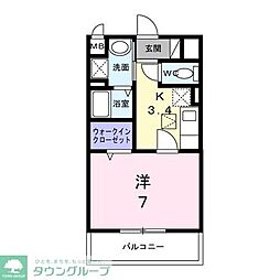 リッシュ 1Kの間取図画像