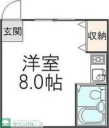 本田マンション1号棟 ワンルームの間取図画像