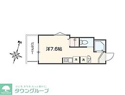 MELLAS西川口IV ワンルームの間取図画像