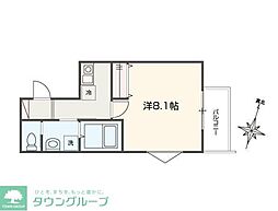 MELLAS西川口IV 1Kの間取図画像