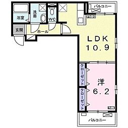 ファーストスプリング 1LDKの間取図画像