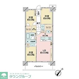 グランセンス吉川美南セントラルレジデンス 3LDKの間取図画像