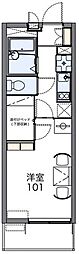 レオパレス友 1Kの間取図画像