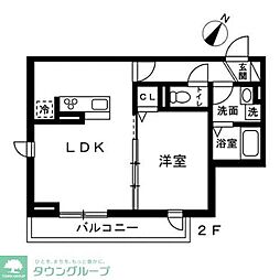 PREXION Bace 南棟 1LDKの間取図画像