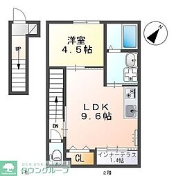 ベル・エラン 1Kの間取図画像