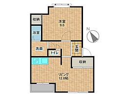 ブリリアントハイム 1LDKの間取図画像