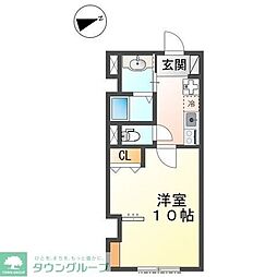 イーストフェザー 1Kの間取図画像