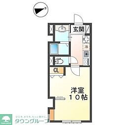 イーストフェザー 1Kの間取図画像