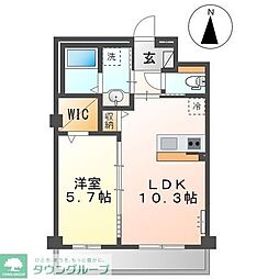 メゾンボヌールA 1LDKの間取図画像