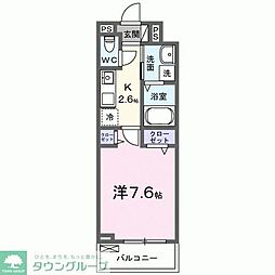 プレッソパーク 1Kの間取図画像
