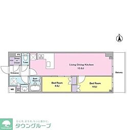 TSレジデンス東川口 2LDKの間取図画像
