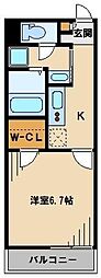 Crea 1Kの間取図画像