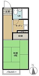 アルカキット葛西 2階1Kの間取り