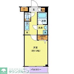 クレヴィスタ柴又 2階1Kの間取り
