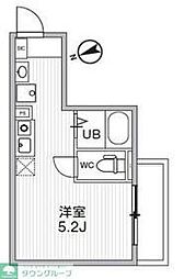 Ｔ’ｓ　Ｃｕｏｒｅ柴又I 2階ワンルームの間取り
