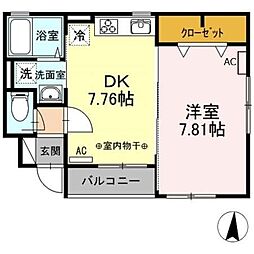 エル　シャンテ 1階1DKの間取り