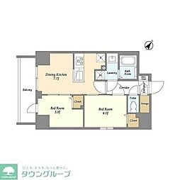 Ａｕｇｕｓｔａ　Ｒｅｓｉｄｅｎｃｅ　新小岩 6階2DKの間取り