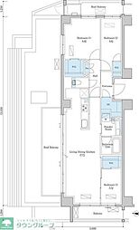 デュオフラッツ篠崎 8階3LDKの間取り