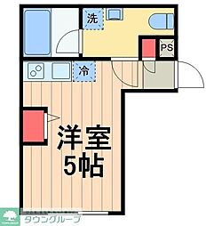 ディアス柴又 1階ワンルームの間取り