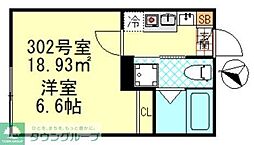 CK四ツ木 2階1Kの間取り