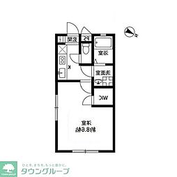 東京メトロ東西線 葛西駅 徒歩14分の賃貸アパート 1階1Kの間取り