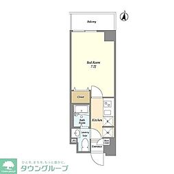 アルファコート立石2 3階1Kの間取り