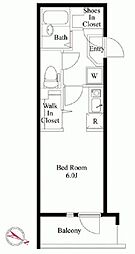 ルネコート高砂ＷＥＳＴ　Ａ棟 3階ワンルームの間取り