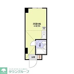 ダイヤモンドビル東日本橋第三 4階ワンルームの間取り