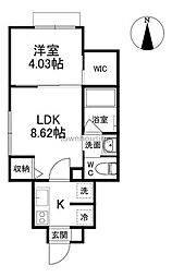 Lazo salto KOIWA 1階1LDKの間取り