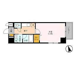 ソシア西葛西 9階1Kの間取り