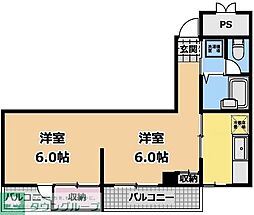 グリーンアネックス 3階2Kの間取り