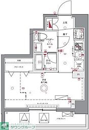 ユリカロゼAZ亀戸II 4階1Kの間取り
