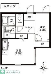 レピュア亀戸レジデンス 1階1DKの間取り