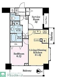 ライオンズプラザ両国緑 7階2LDKの間取り