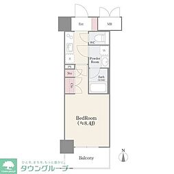 モアナ錦糸公園 5階1Kの間取り