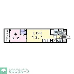 ＣＲＥＶＡＮＣＥ亀戸 2階1LDKの間取り